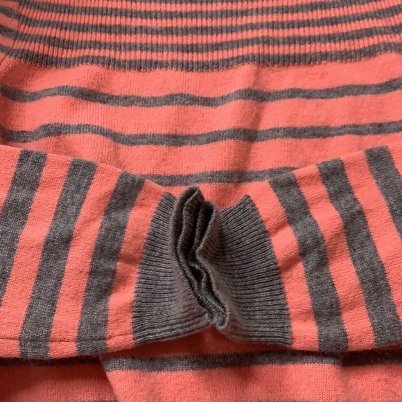 Rebecca Taylor Small Puff 3/4 Sleeve wool cashmere pullover sweater coral grey - Picture 4 of 7
